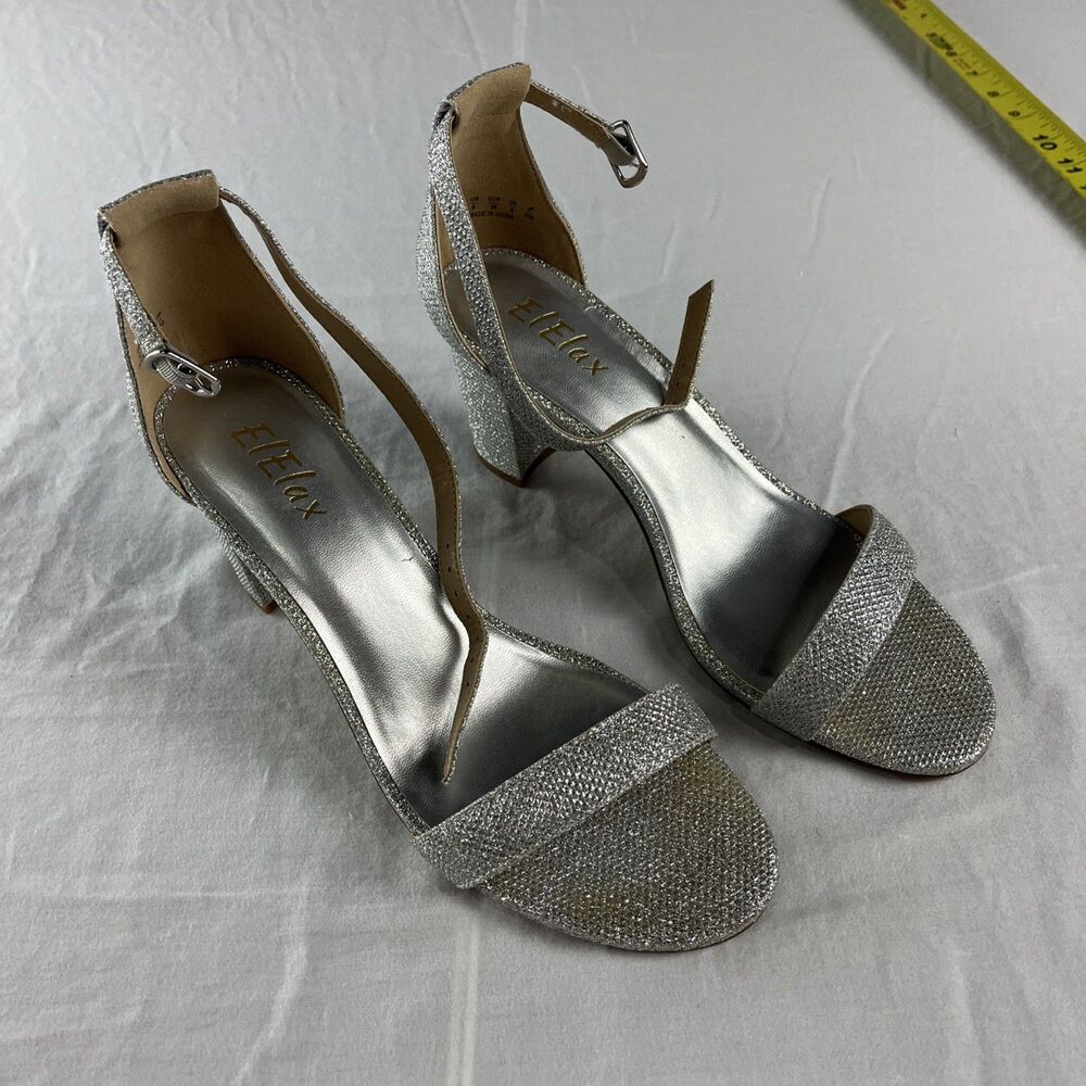 Silver glitter high heels – size‎ 8